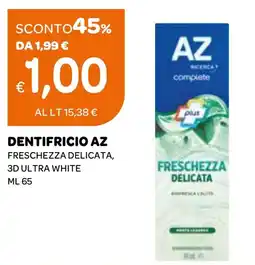 Ekom Dentifricio az freschezza delicata, 3d ultra white offerta