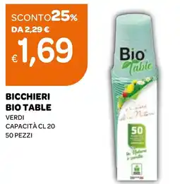 Ekom Bicchieri bio table verdi offerta