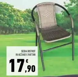 Conad Superstore Sedia bistrot in acciaio e rattan offerta
