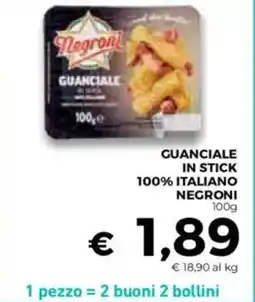 Conad Superstore Guanciale in stick 100% italiano NEGRONI offerta