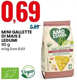 Eurospin Amo essere mini gallette di mais e legumi offerta