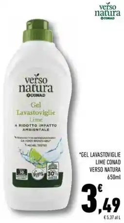Conad Superstore Gel lavastoviglie lime CONAD VERSO NATURA offerta