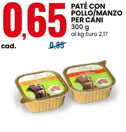 Eurospin Paté con pollo/manzo per cani offerta