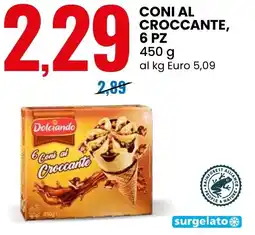 Eurospin Dolciando coni al croccante offerta