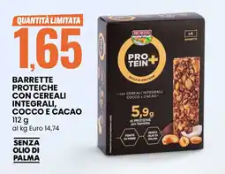 Eurospin Tre mulini barrette proteiche con cereali integrali, cocco e cacao offerta
