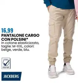Eurospin Jackberg pantalone cargo con polsini offerta