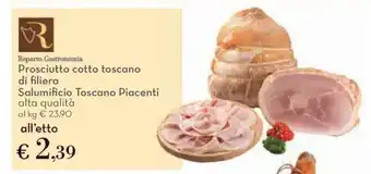 Prosciutto cotto toscano di filiera Salumificio Toscano Piacenti alta qualità