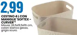 Eurospin Cestino 4 lcon maniglie 'softex - curver' offerta