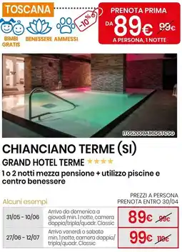 Eurospin Chianciano terme (si) grand hotel terme offerta