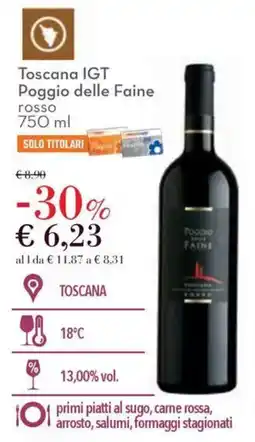 Conad Toscana IGT Poggio delle Faine rosso offerta