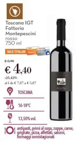 Conad Toscana IGT Fattoria Montepescini rosso offerta