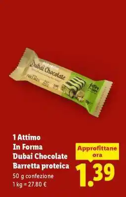 Lidl 1 Attimo In Forma Dubai Chocolate Barretta proteica offerta