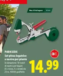 Lidl PARKSIDE Set pinza legatrice a nastro per piante offerta