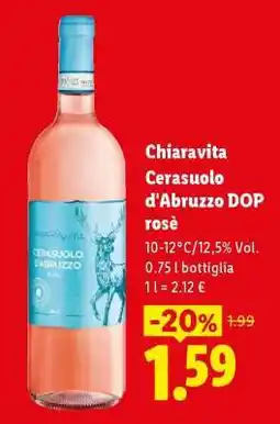 Lidl Chiaravita Cerasuolo d'Abruzzo DOP rosè offerta