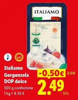 Lidl Italiamo Gorgonzola DOP Dolce offerta