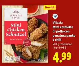 Lidl Vitasia Mini cotolette di pollo con panatura panko e chili offerta