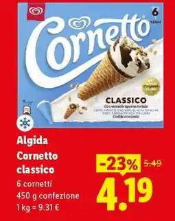 Lidl Algida Cornetto classico offerta