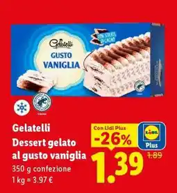 Lidl Gelatelli Dessert gelato al gusto vaniglia offerta