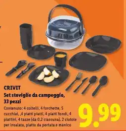Lidl CRIVIT Set stoviglie da campeggio, 33 pezzi offerta