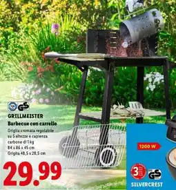 Lidl GRILLMEISTER Barbecue con carrello offerta