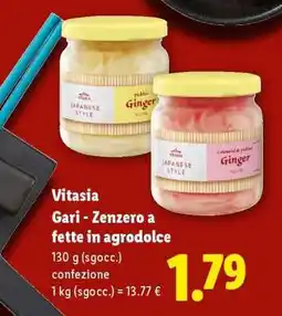 Lidl Vitasia Gari Zenzero a fette in agrodolce offerta
