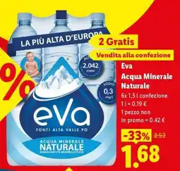 Lidl Eva Acqua minerale naturale offerta