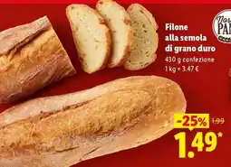Lidl Filone alla semola di grano duro offerta