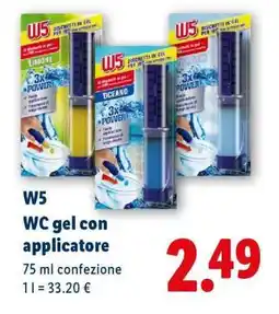 Lidl W5 WC Gel con applicatore offerta