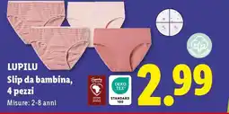 Lidl LUPILU Slip da bambina, 4 pezzi offerta
