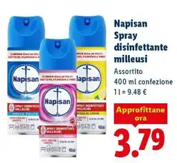 Lidl Napisan Spray disinfettante milleusi offerta