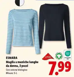 Lidl ESMARA Maglia a maniche lunghe da donna, 2 pezzi offerta