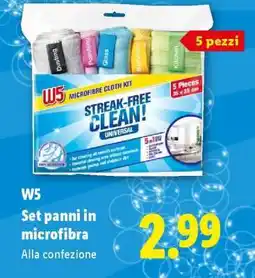 Lidl W5 Set panni in microfibra offerta