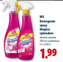 Lidl W5 Detergente spray Magico splendore offerta