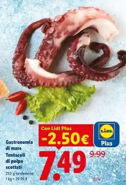 Lidl Gastronomia di Mare Tentacoli di polpo scottati offerta