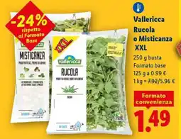 Lidl Vallericca Rucola o Misticanza XXL offerta