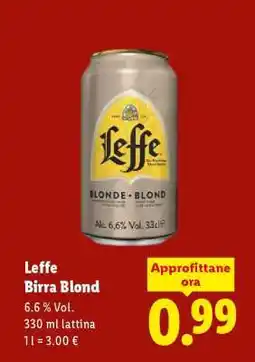 Lidl Leffe Birra Blond offerta