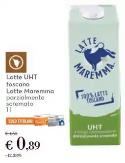 Conad Latte UHT toscano Latte Maremma parzialmente scremato offerta