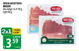 Tigros Speck affettato moser alto adige i.g.p. offerta