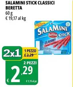 Tigros Salamini stick classici BERRETTA offerta