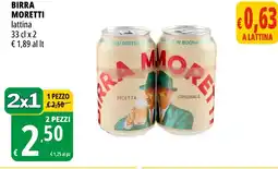 Tigros Birra moretti lattina offerta