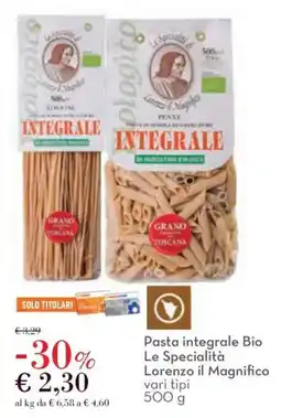 Conad Pasta integrale Bio Le Specialità Lorenzo il Magnifico offerta