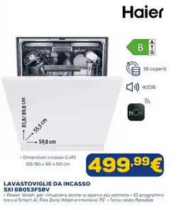 Euronics Haier LAVASTOVIGLIE DA INCASSO SXI 6BOS3FSBV offerta