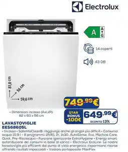 Euronics Electrolux LAVASTOVIGLIE EES68605L offerta