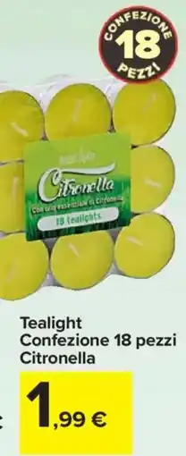 Carrefour Express Tealight Confezione 18 pezzi Citronella offerta