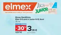 Carrefour Express Elmex Dentifricio Kids 0-6 anni e Junior 6-12 Anni offerta
