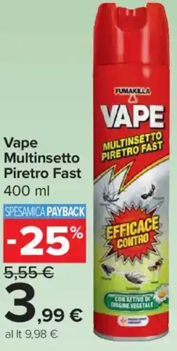 Carrefour Express Vape Multinsetto Piretro Fast offerta