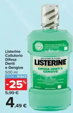 Carrefour Express Listerine Collutorio Difesa Denti e Gengive offerta