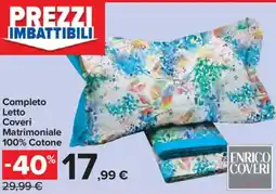 Carrefour Express Completo Letto Coveri Matrimoniale 100% Cotone offerta