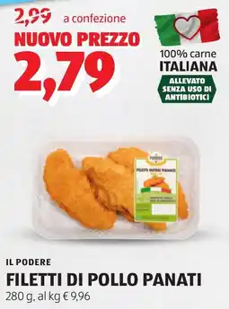 ALDI Il podere filetti di pollo panati offerta