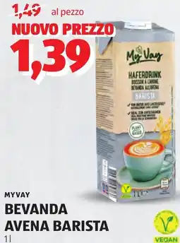 ALDI Myvay bevanda avena barista offerta